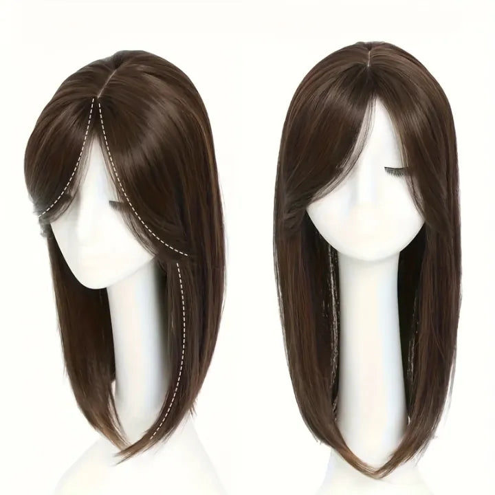 Natural-Looking Hair Wig Extension for Thinning Hair, Washable & Heat-Resistant, Easy to Straighten or Curl, Perfect for Daily Use & Hairstyle Enhancement