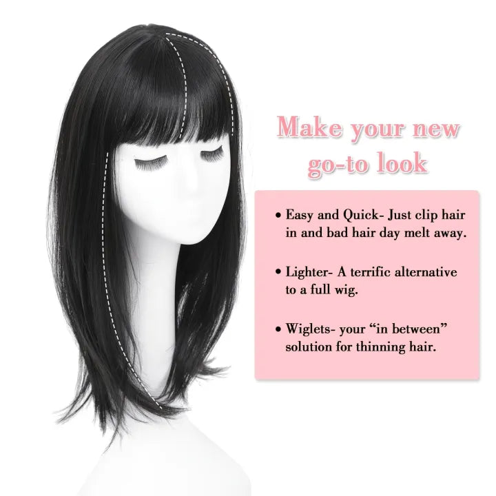 Natural-Looking Hair Wig Extension for Thinning Hair, Washable & Heat-Resistant, Easy to Straighten or Curl, Perfect for Daily Use & Hairstyle Enhancement