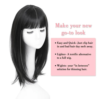 Natural-Looking Hair Wig Extension for Thinning Hair, Washable & Heat-Resistant, Easy to Straighten or Curl, Perfect for Daily Use & Hairstyle Enhancement