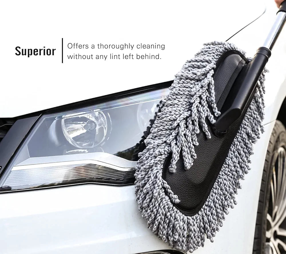 Multipurpose Microfiber Cleaning Duster With Extendable Telescopic Wall Hanging Handle Dry Duster