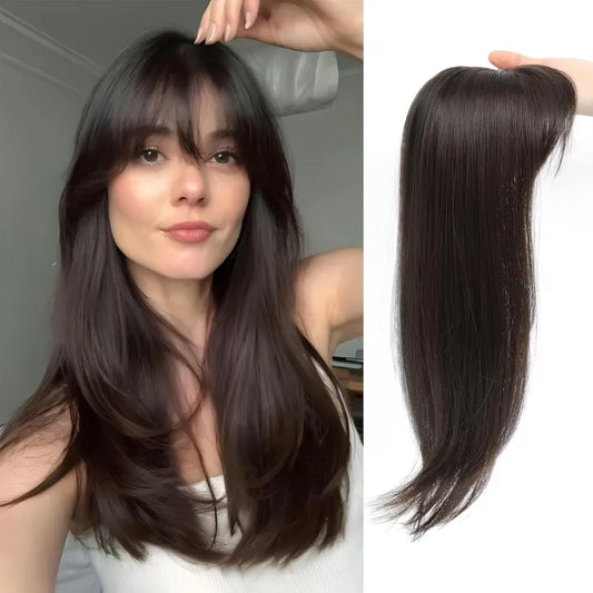 Natural-Looking Hair Wig Extension for Thinning Hair, Washable & Heat-Resistant, Easy to Straighten or Curl, Perfect for Daily Use & Hairstyle Enhancement